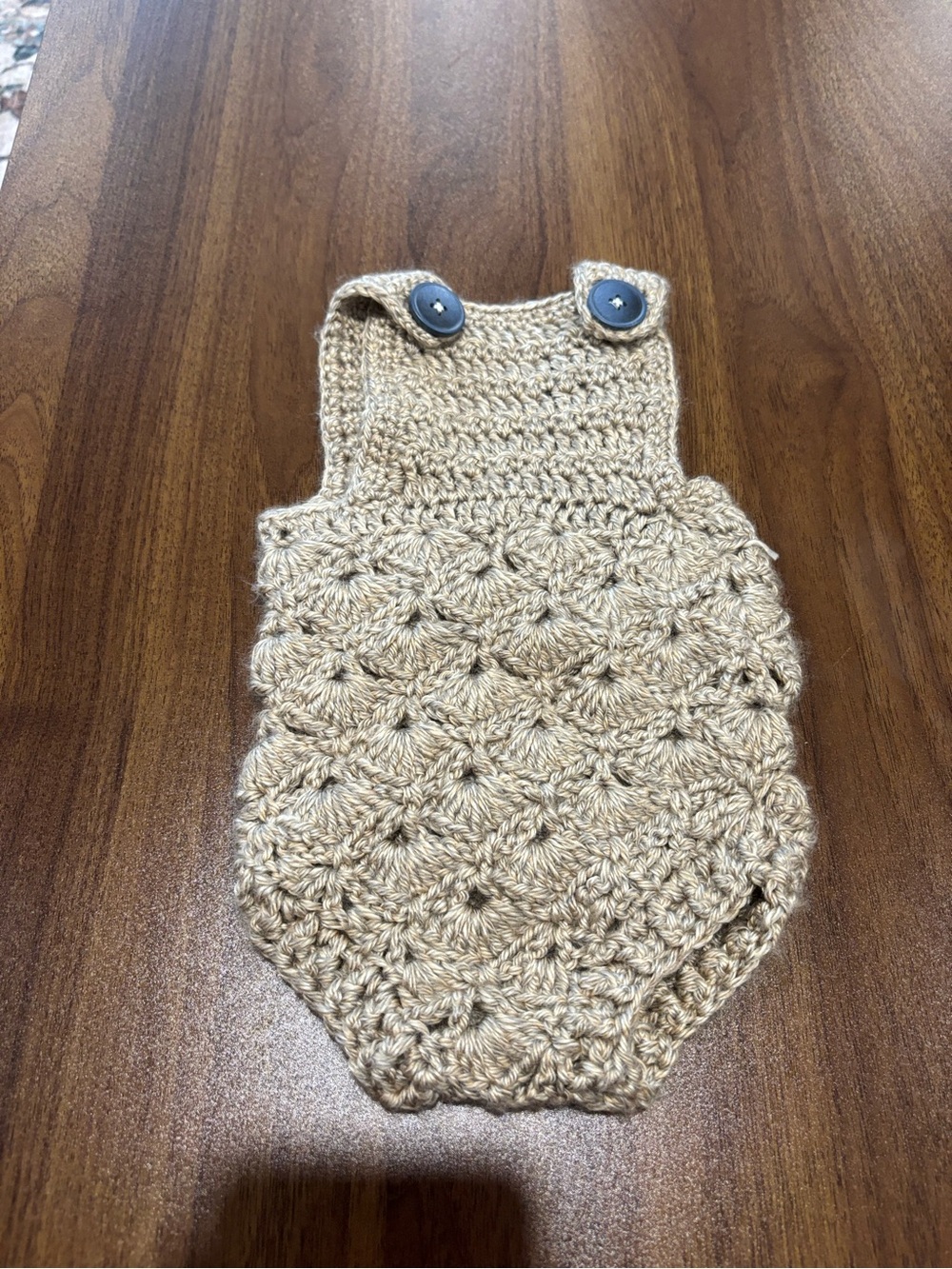 Handmade Baby Crochet Romper - Beige